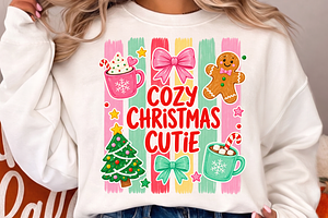 Striped Cozy Christmas Cutie PNG, a Seasonal Illustration by Design Art