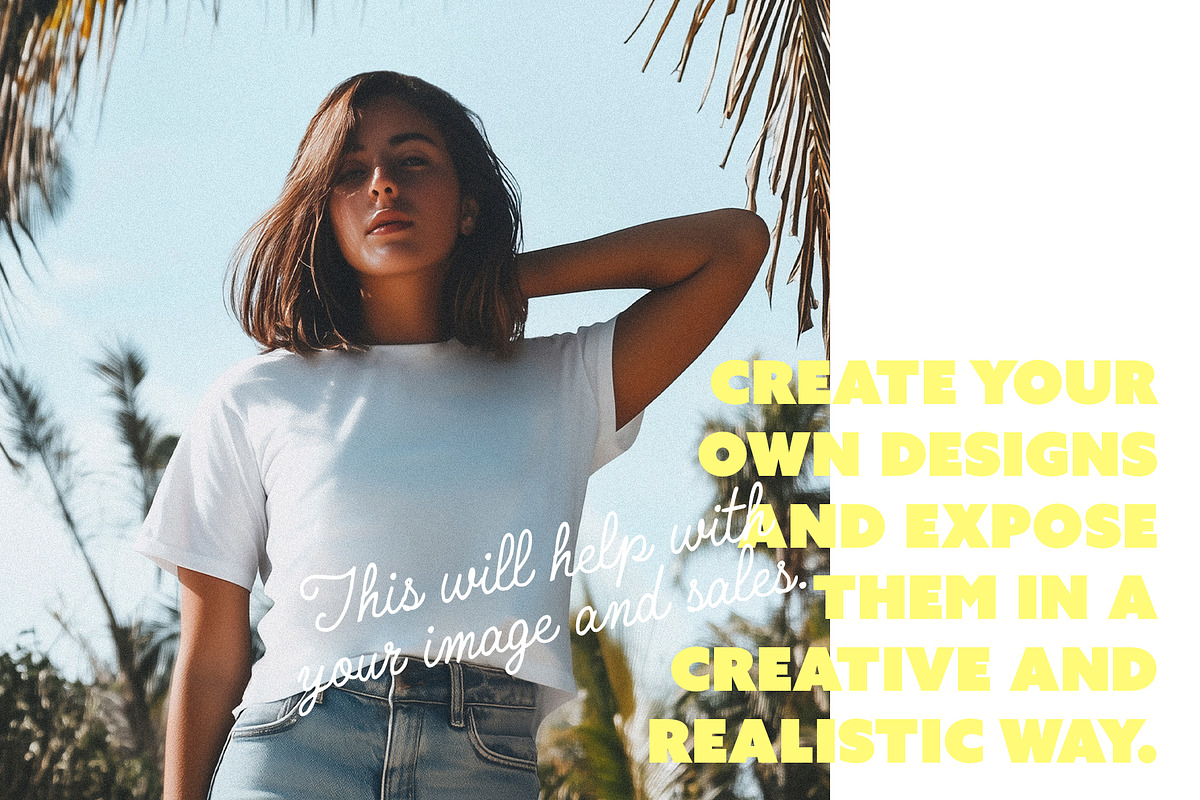T-Shirt Mockup With Palm Trees, a Shirt Mockup by McLittle Stock (Photo 4 of 4)