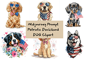 Prompt Patriotic DOG Clipart, a Decorative Illustration by Creative design (Thumbnail 1 of 7)