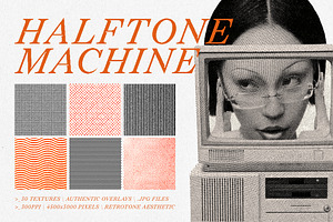 30 Halftone Texture Overlay Effect, a Texture Graphic by smishura