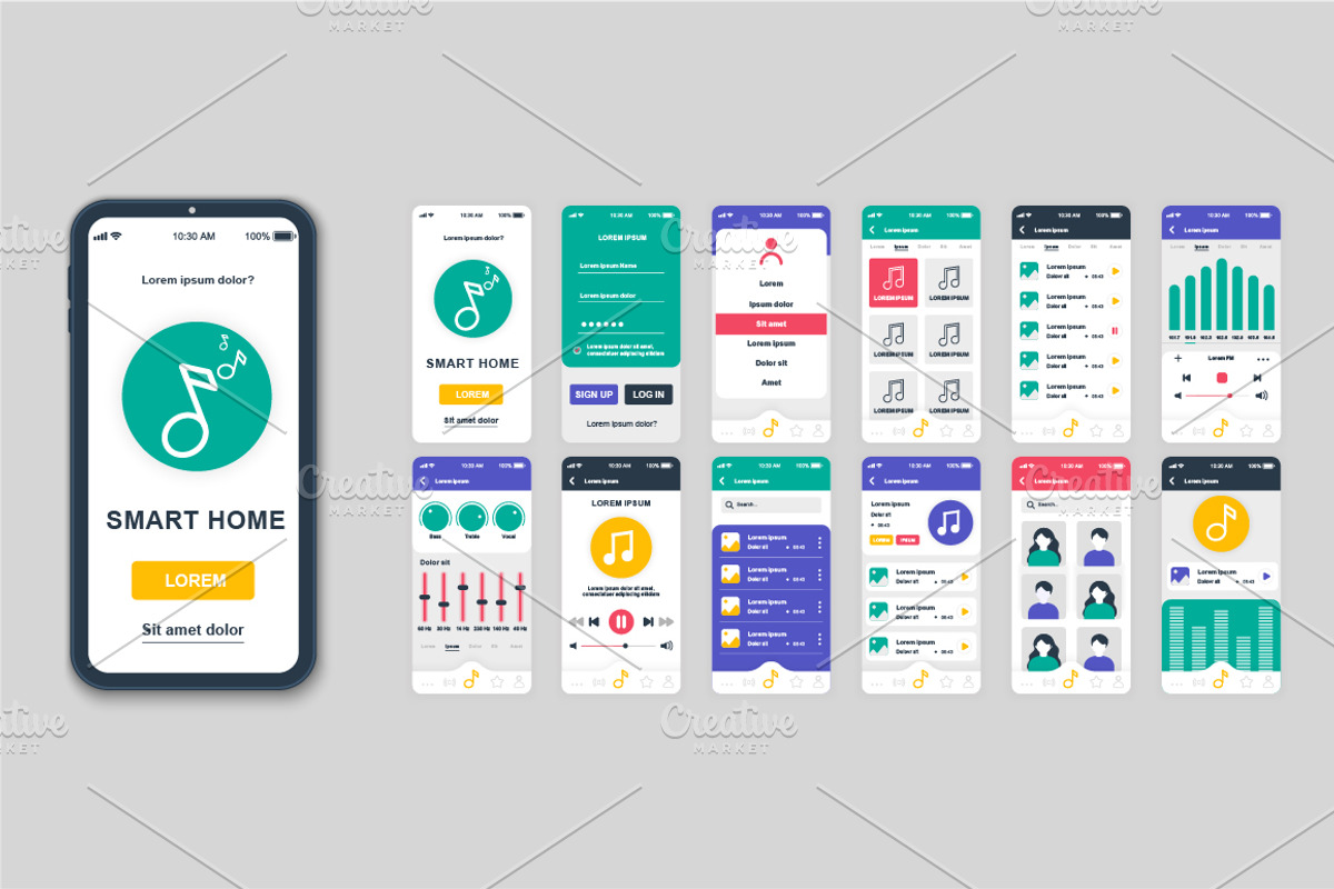 Mobile App UI Kit Template, a Templates & Theme by alexdndz (Photo 15 of 21)
