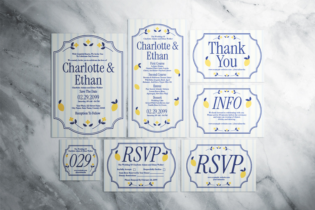 Mediterranean Wedding Invitation, an Invitation Template by The Good Store (Photo 1 of 4)