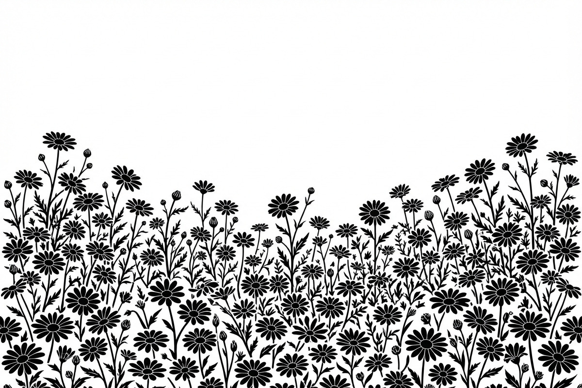 60 Daisy Flower Field Silhouette, a Seasonal Illustration by Amazin_art (Photo 35 of 36)