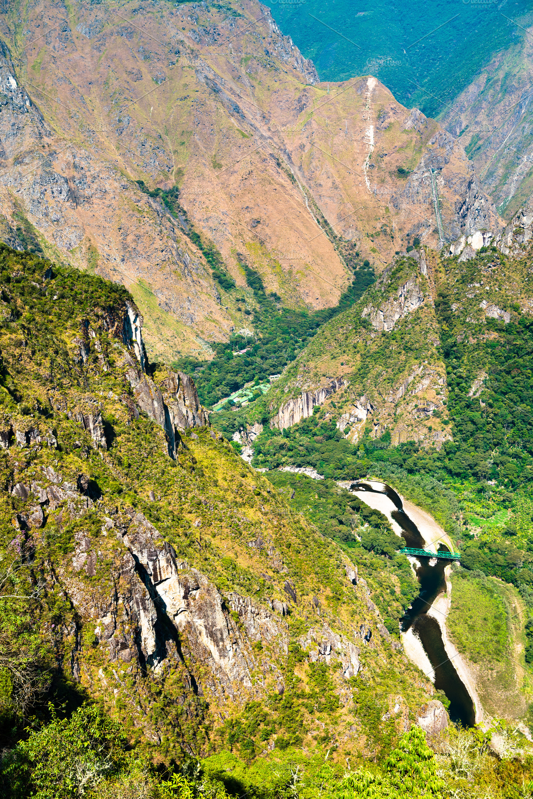 View of the Urubamba River from Machu Picchu, an Architecture Photo by Leonid Andronov