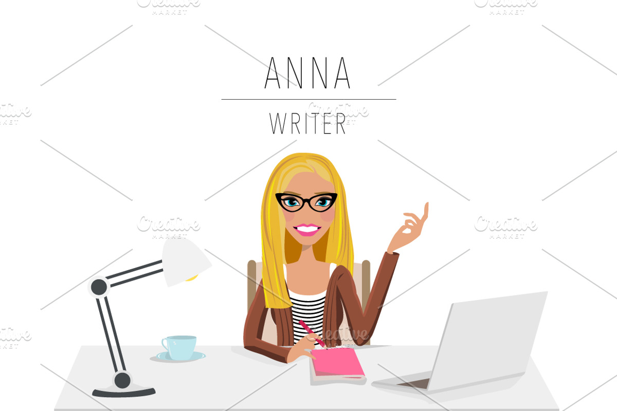 Writer / Blogger Portrait Creator, a Person Illustration by Lauren Lesley Studio (Photo 3 of 33)