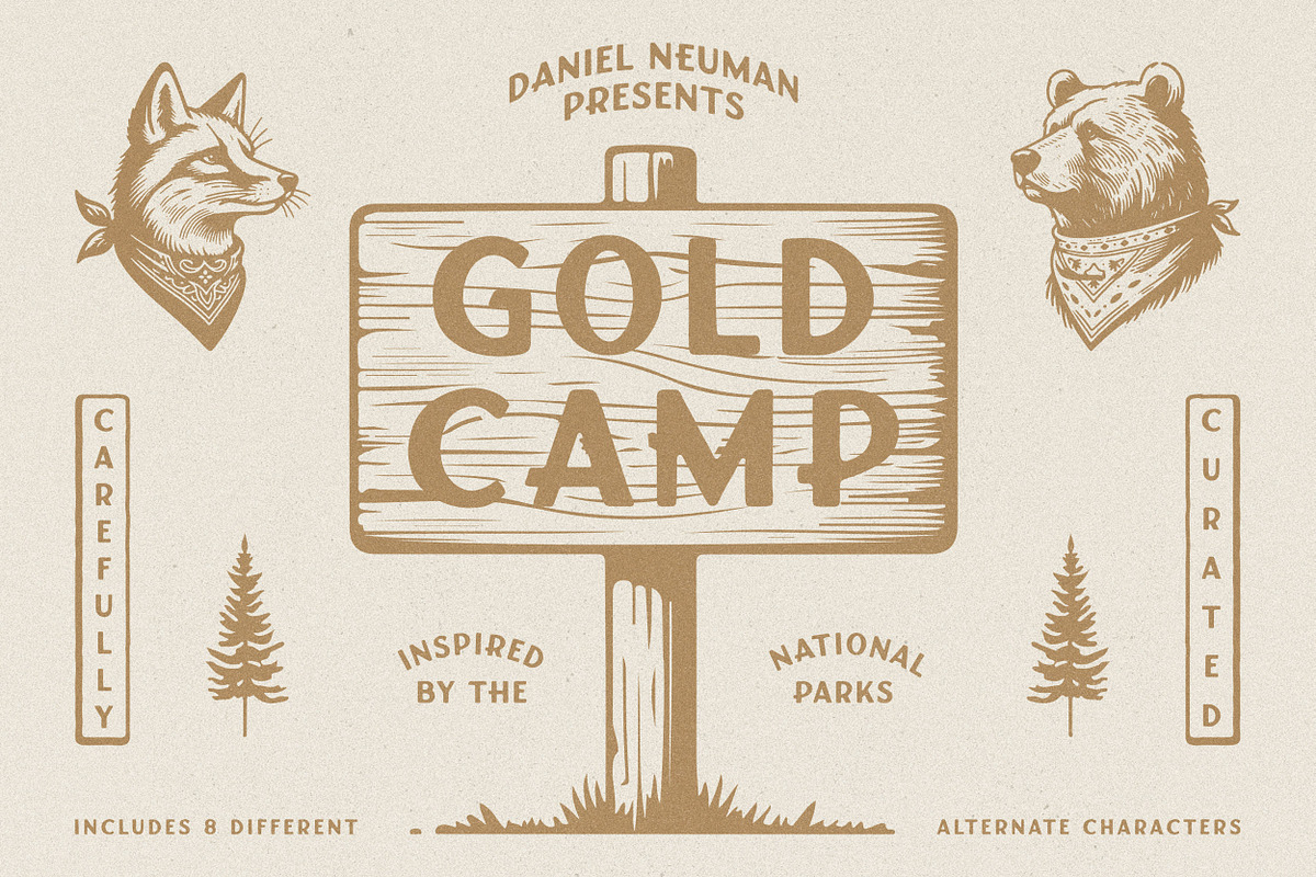 Gold Camp | Handmade Display Font, a Sans Serif Font by Daniel Neuman (Photo 1 of 8)
