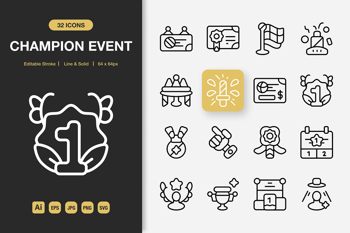 Champion Event Icons, an Icon by Spacepixel Creative (Photo 1 of 3)