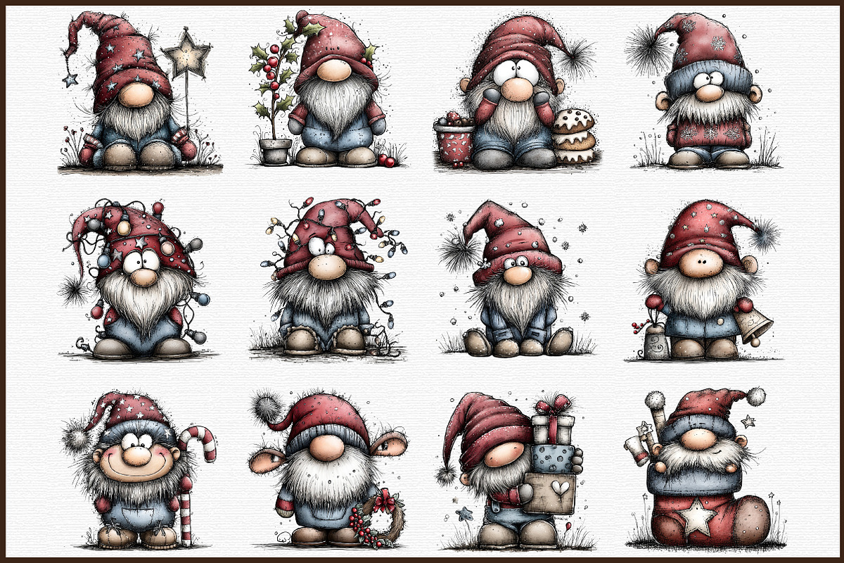 Cozy Christmas Gnomes Clipart, an Illustration by Sublimation Artist (Photo 3 of 6)