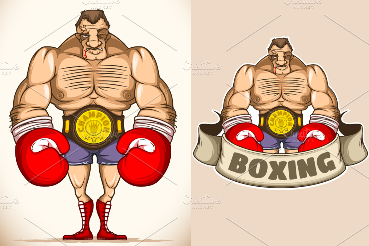 Professional boxer after fight, a Person Illustration by yuanden graphics
