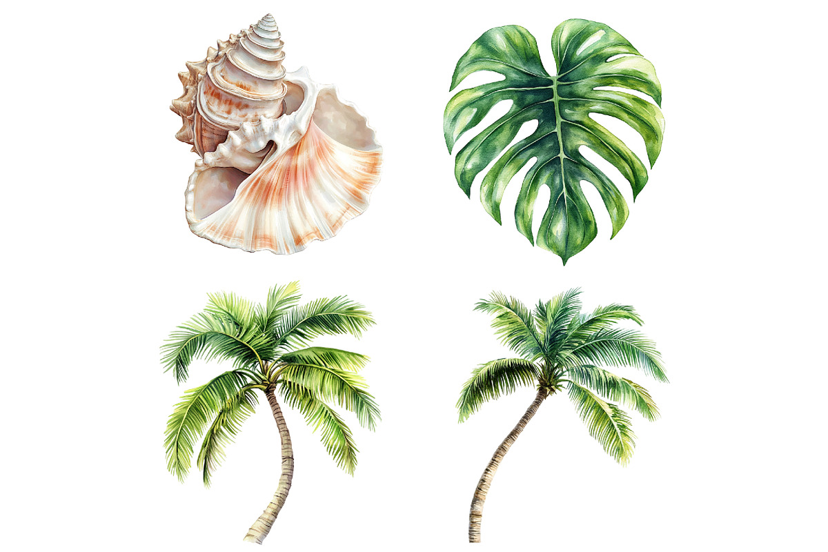 Watercolor Hawaii Clipart, a Seasonal Illustration by CitraGraphics (Photo 6 of 6)