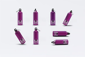 Drinking Bottle Flask Mock-Up, a Product Mockup by DesignRushMarket
