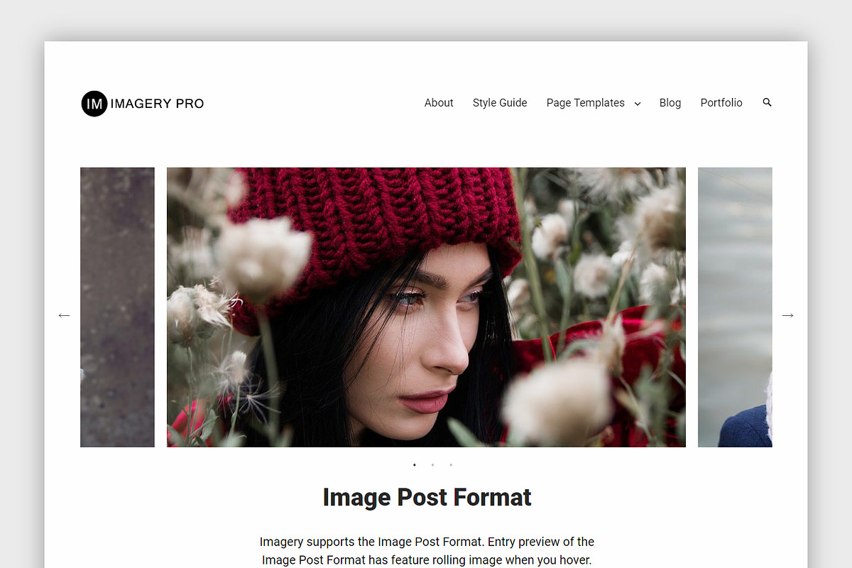 Portfolio Theme Imagery Pro, a WordPress Template by DinevThemes (Photo 2 of 6)