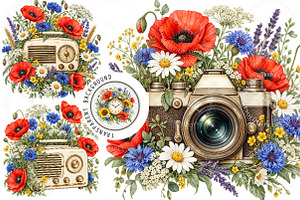 Vintage Floral PNG Bundle, a Work Illustration by SinaCreation