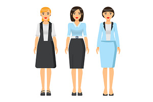 Set Of Businesswomen With Different