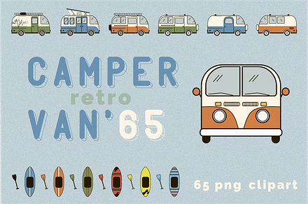 CamperVan ’65. Clipart collection