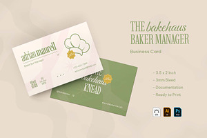 Baker Manager - Business Card, a Business Card Template by VUNIRA