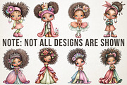 Melanin Queen Clipart Bundle, a Person Illustration by RobertsArt (Thumbnail 4 of 5)