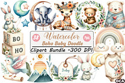 Boho Baby Doodle Clipart, an Illustration by DreamCafeArt (Thumbnail 1 of 6)