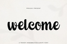 Welcome - Bold script