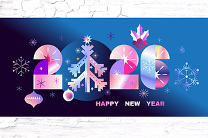 Happy Hew Year 2025 neon banner