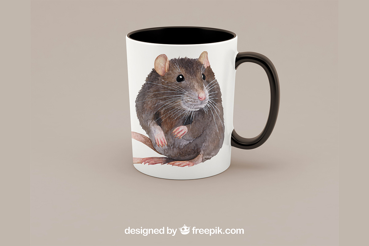 Watercolor realistic rats clipart, an Animal Illustration by ArtfulStudio (Photo 8 of 9)
