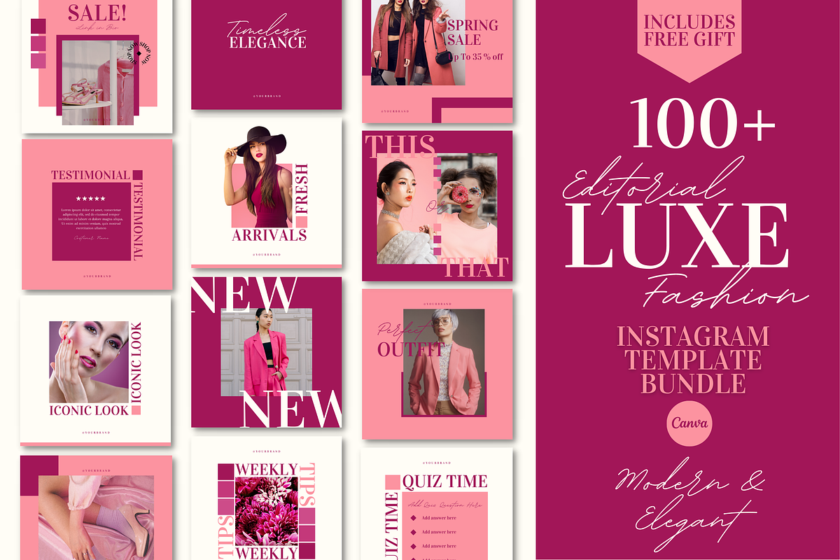 Luxe Editorial Instagram templates, a Social Media Template by Faytemplates (Photo 1 of 10)