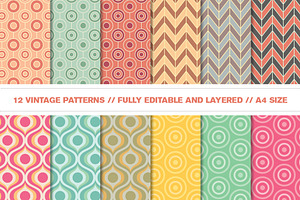 Vintage Retro Vector Patterns