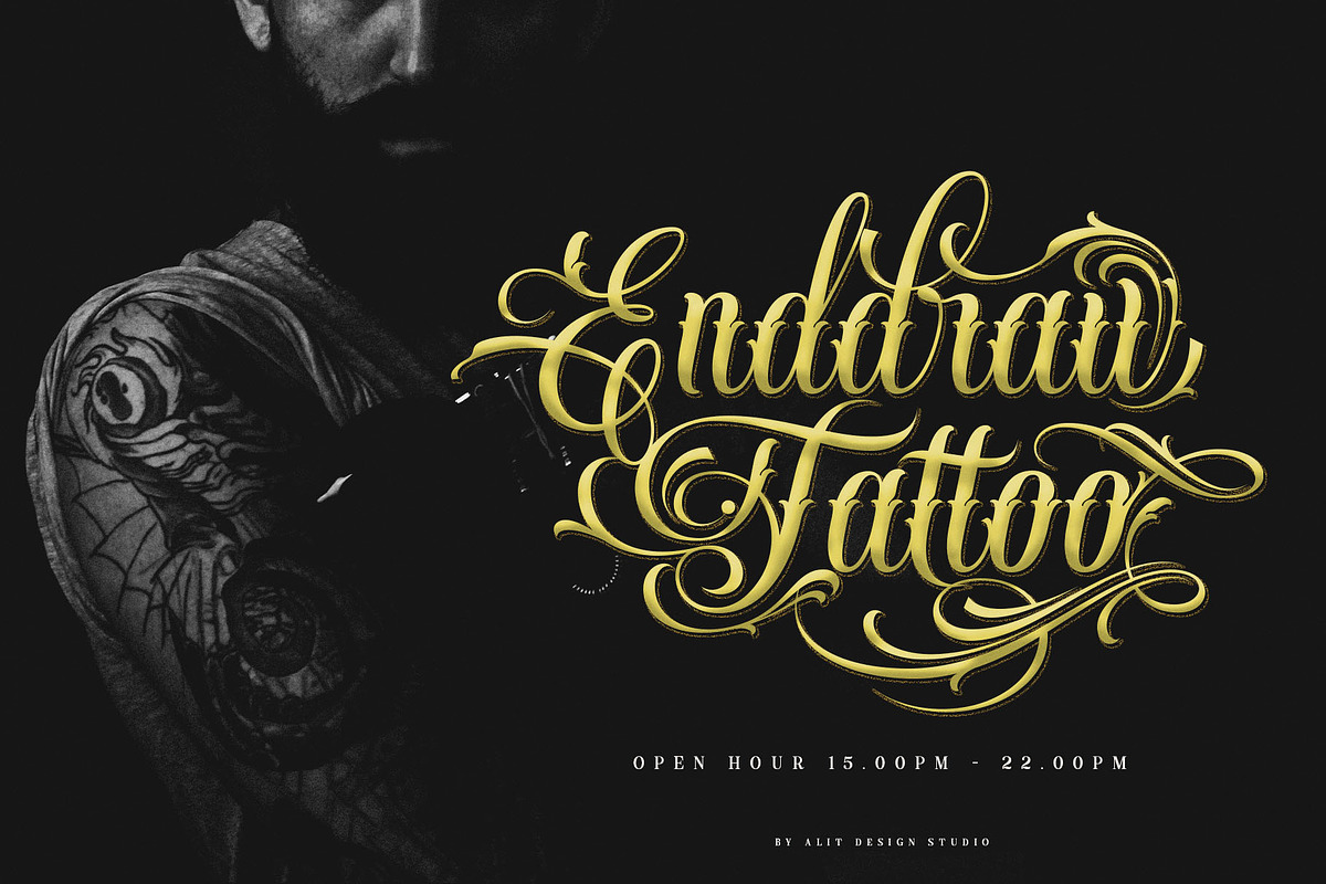 Handrid Familia Typeface, a Script Font by alit design (Photo 5 of 20)