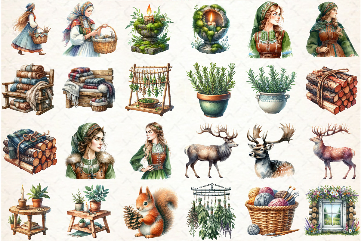 Nordic Summer Element Clipart, an Illustration by Libby Wishes (Photo 2 of 6)