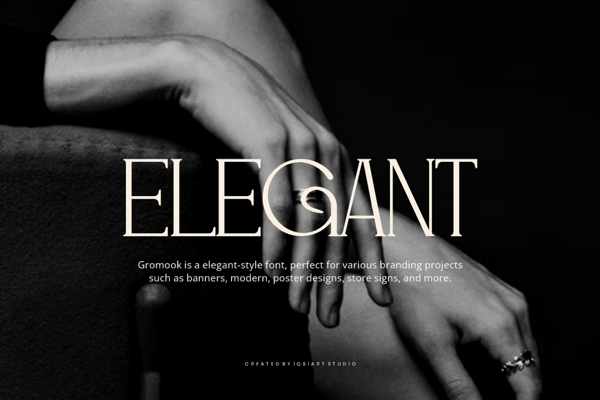 Gromook - Elegant Modern Font, a Serif Font by Iqsiart Studio (Photo 2 of 8)