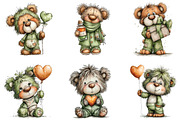 Whimsical Fluffy Teddy Bear Clipart, an Illustration by CraftArtStudio (Thumbnail 5 of 6)