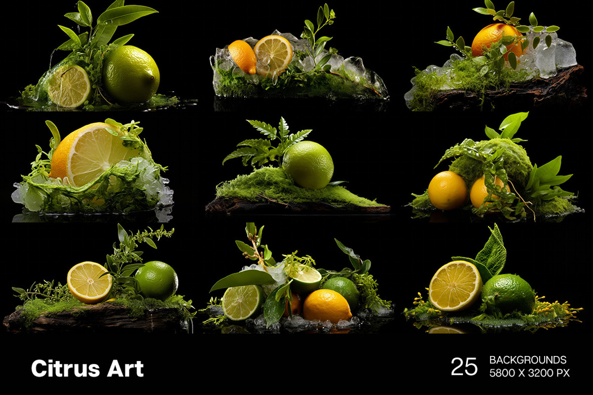 Citrus Art - 25 images, a Food Illustration by Handmadefont (Photo 5 of 10)