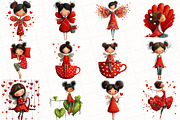 Whimsical Valentine Fairy Clipart, an Illustration by OK Design (Thumbnail 4 of 6)