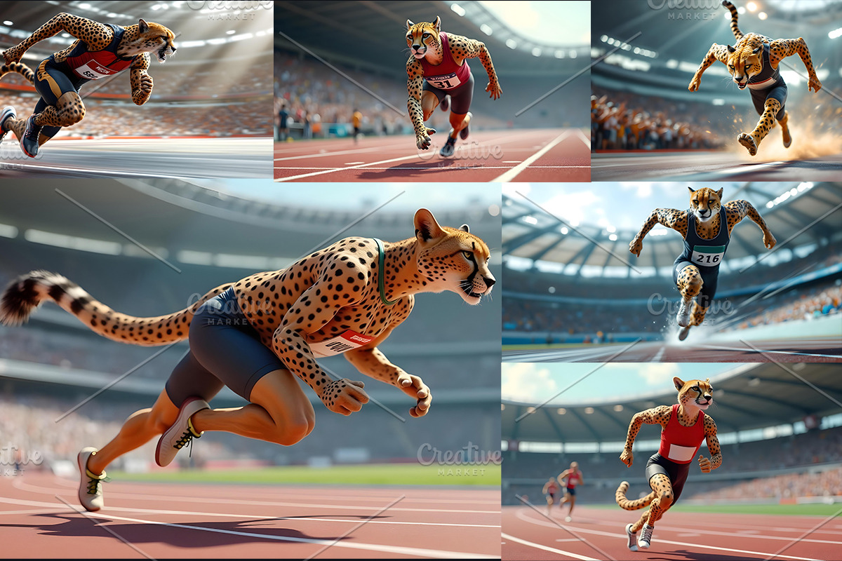 Cheetah running athletes are running, an Animal Photo by Stock Shape (Photo 2 of 8)