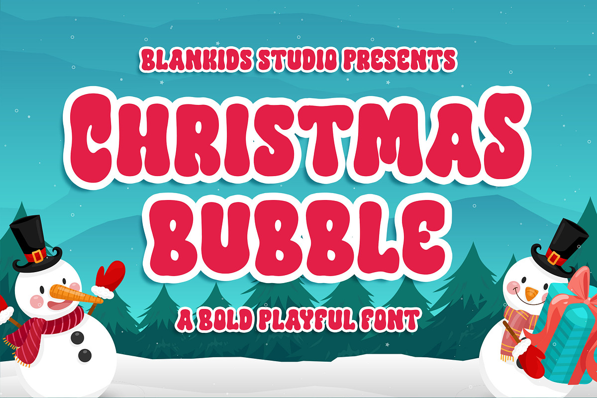 Christmas Bubble a Bouncy Playful Fo, a Serif Font by Blankids Studio (Photo 1 of 5)