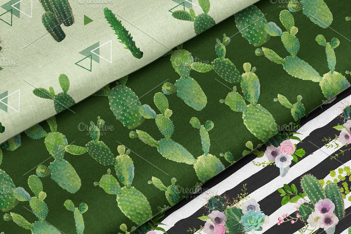 Cactus Floral Backgrounds, an Illustration by Anna Studio (Photo 2 of 7)