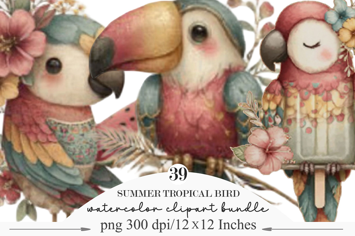 Whimsical Summer Tropical Bird, an Illustration by Designking (Photo 1 of 5)