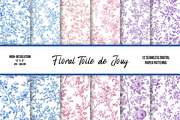 Floral Toile de Jouy Digital Paper, a Pattern Graphic by Chromolume Studio (Thumbnail 1 of 15)