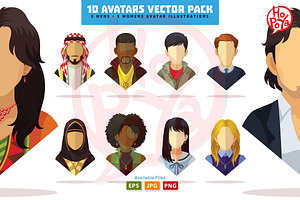 10 Avatars Vector Pack