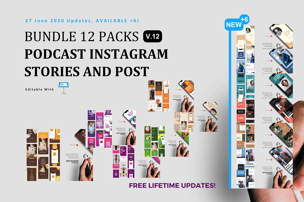 SALE | 12 BUNDLE PODCAST KEYNOTE, a Social Media Template by rivatxfz (Photo 1 of 13)