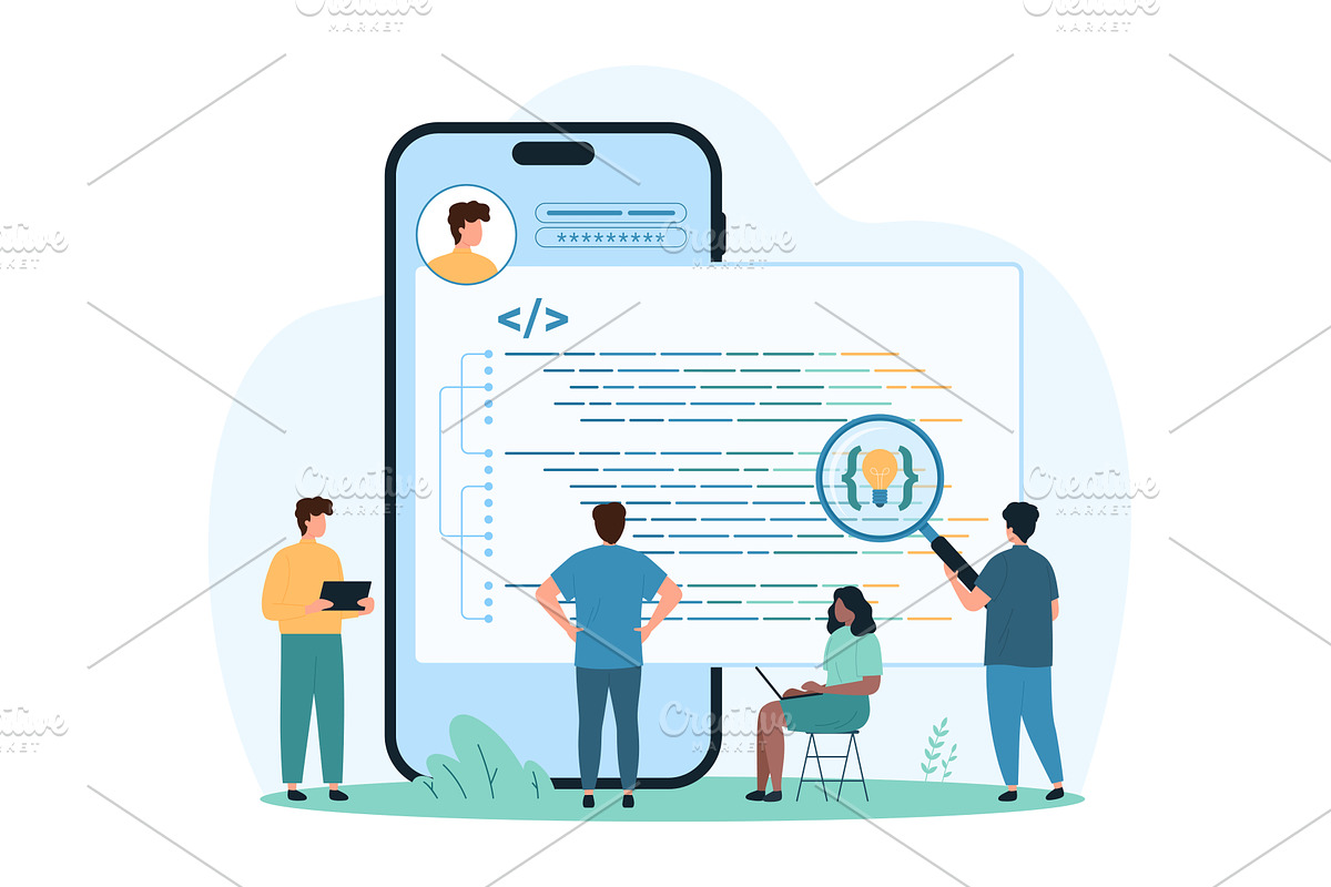 Development software & mobile app, a Technology Illustration by Flashvector