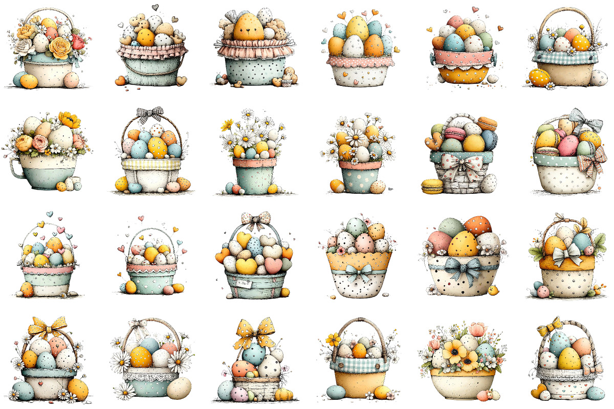Funny Easter Basket Clipart, an Illustration by Sublimation Artist (Photo 3 of 7)