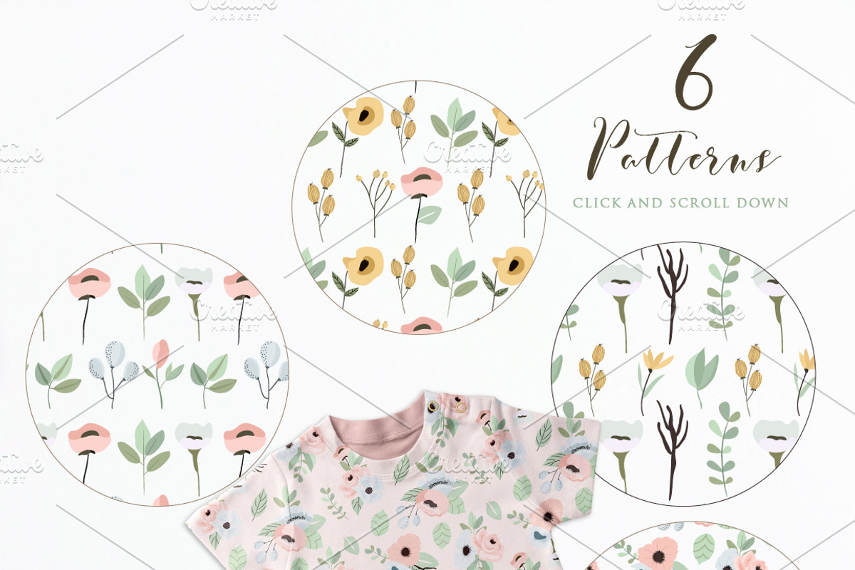 Little Garden - Floral Vector Set, a Background Graphic by wulano (Photo 6 of 9)