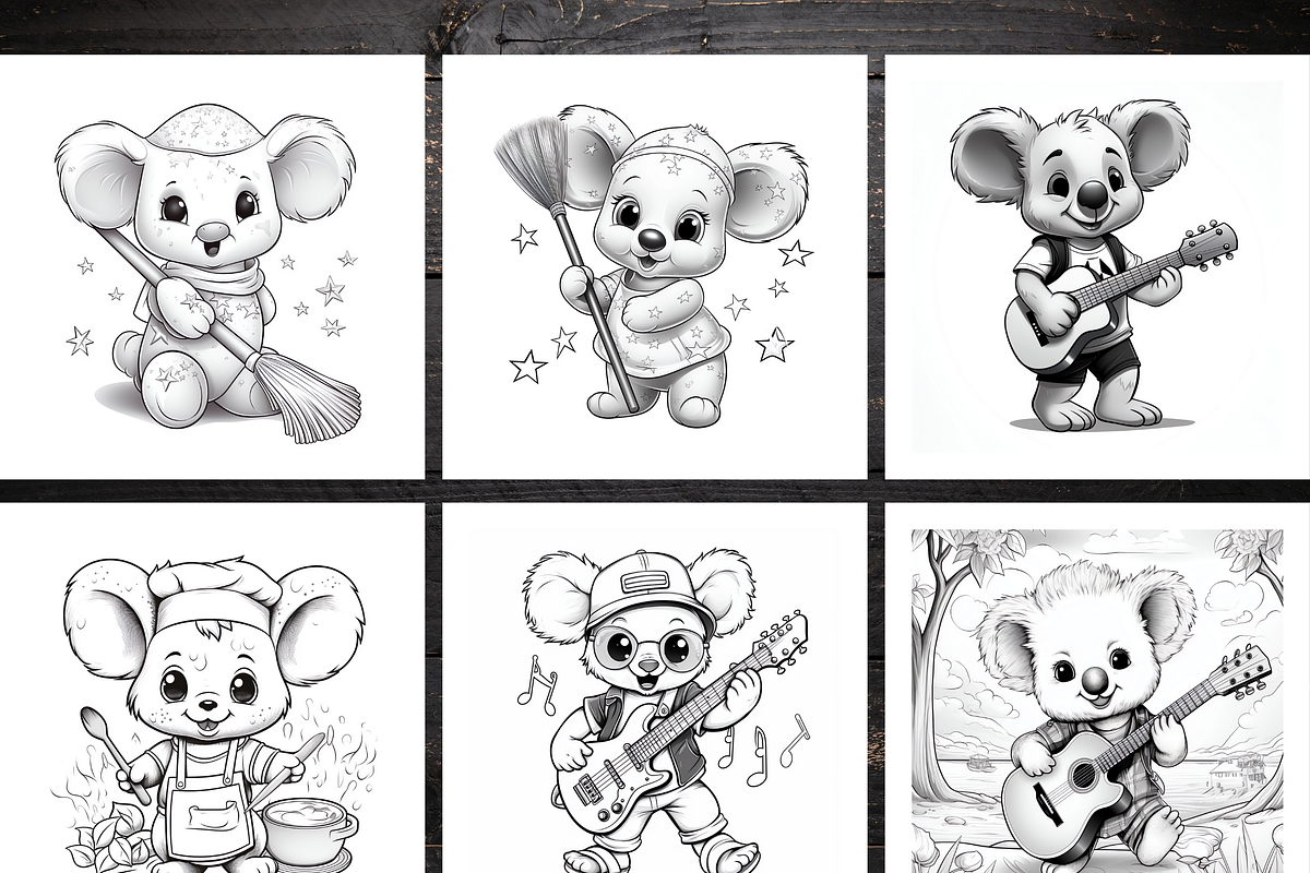 Koala Coloring Pages for Kids, a Brochure Template by LA Design (Photo 3 of 10)