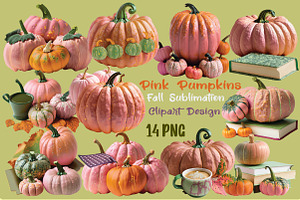 Pink Pumpkins Fall Sublimation