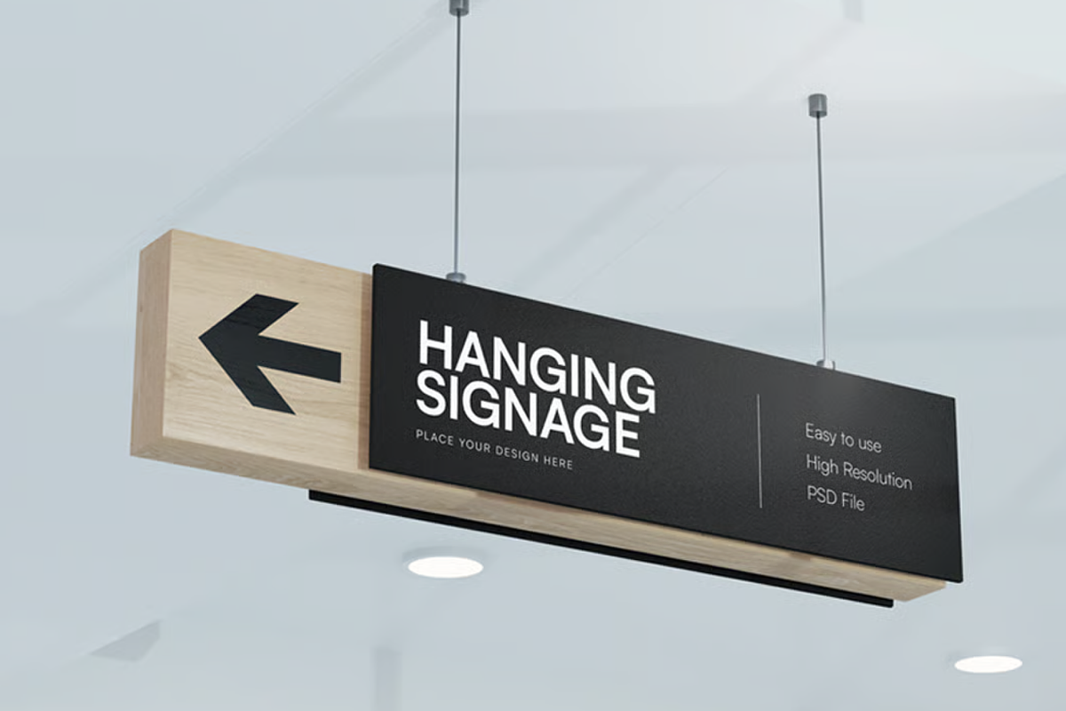 Hanging Sign Mockup - Metal Frame, an Advertising Mockup by graphicsauce (Photo 3 of 4)