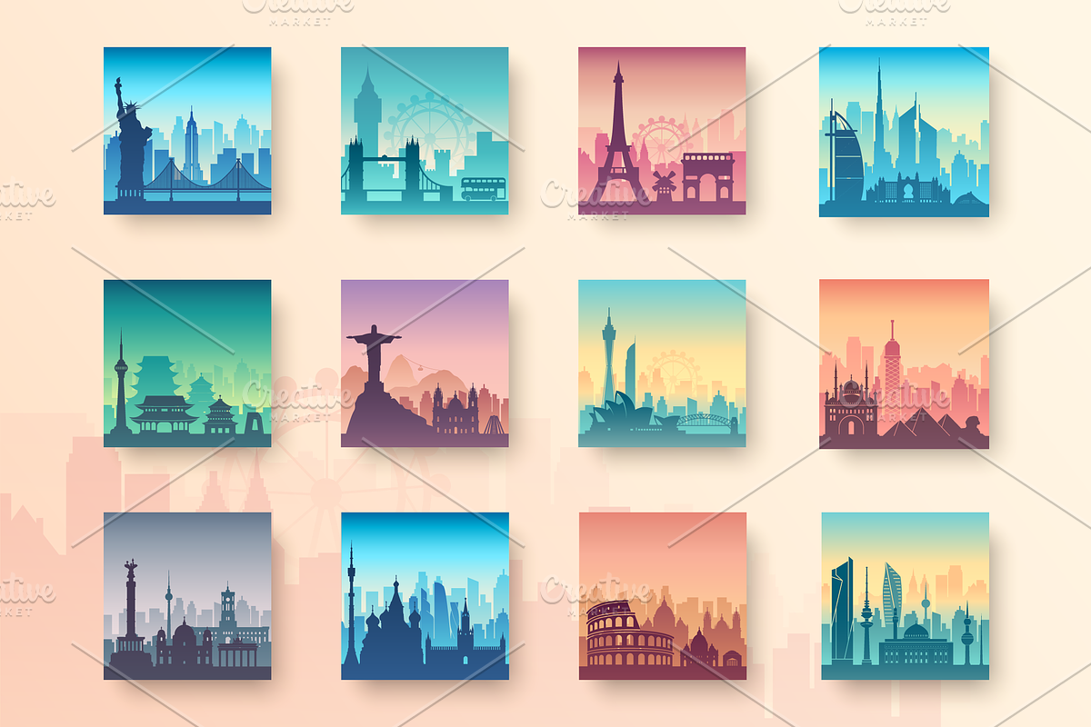 Famous Cities Landscape Collection, an Illustration by Chuhastock (Photo 13 of 15)
