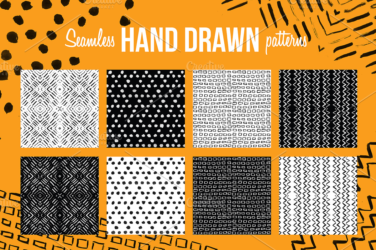 Seamless hand drawn patterns, a Pattern Graphic by The Odd Seed (Photo 5 of 8)