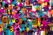 20 Seamless Urban Graffiti Patterns, a Pattern Graphic by Nordic Design (Thumbnail 7 of 9)