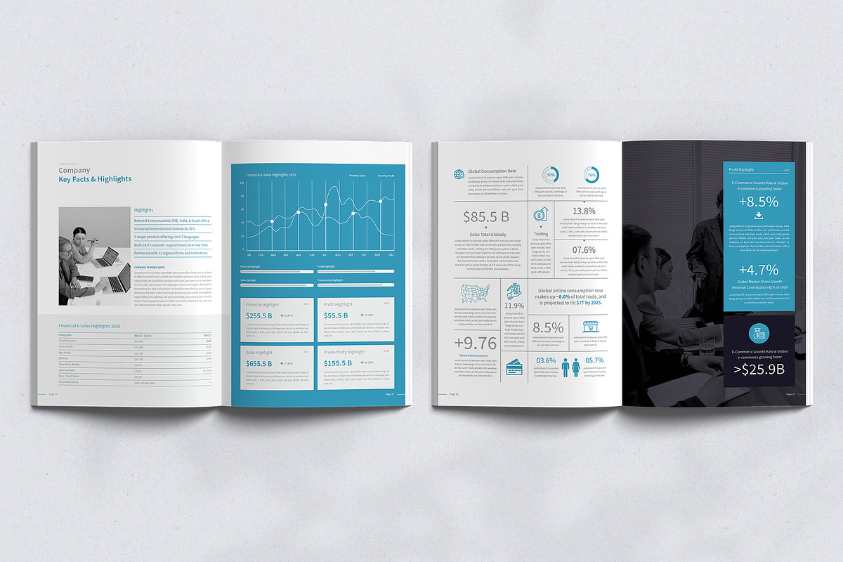 Annual Report Brochure Canva, a Brochure Template by TheBrightGrap (Photo 8 of 11)